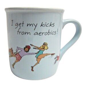 Vintage Hallmark Aerobics Mug Workout Gym 80s‎ Ceramic Coffee Tea 8 Oz